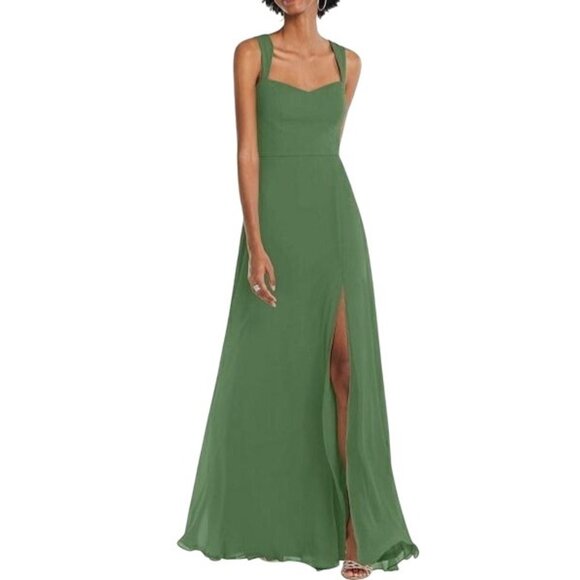 NEW After Six Contoured Wide Strap Sweetheart Maxi Dress‎ in Vineyard Green, 6 - Picture 1 of 9